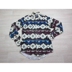 Vintage 90s Wrangler Brushpopper Pearl Snap Shirt 16-36 USA Made AOP Aztec Color